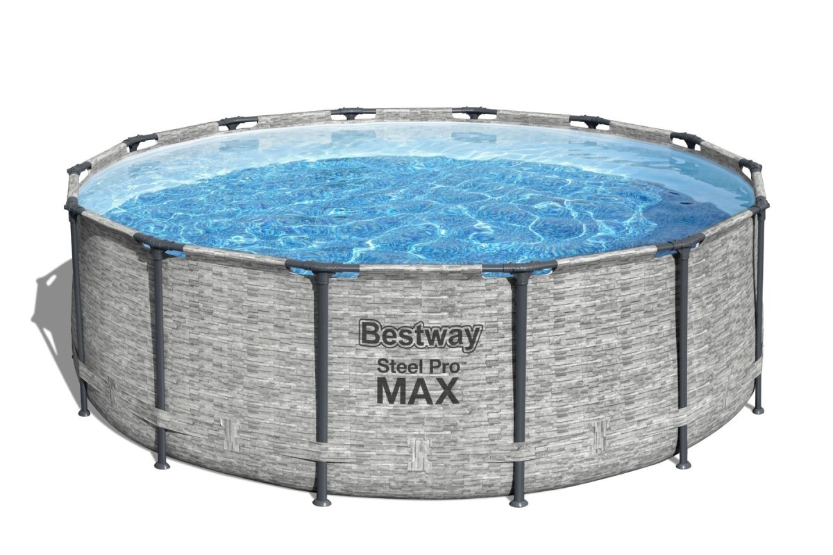 Bestway 14ft Steel Above Pool Swimming 48in Ground x Max Pro