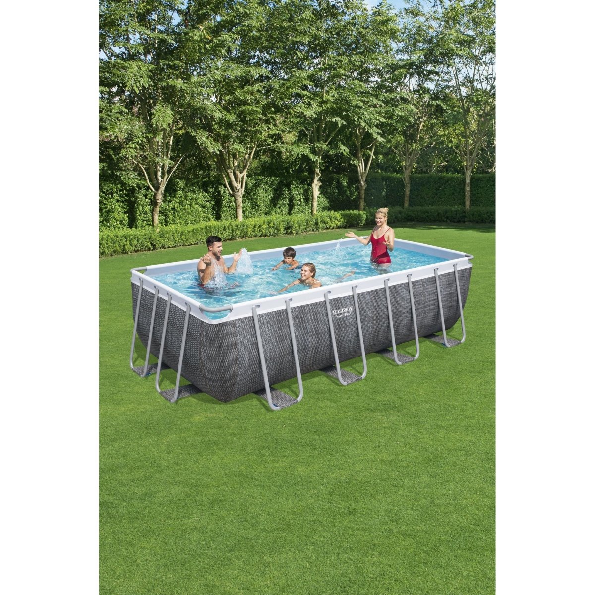 Bestway 16’ x 8’ x 48” Power Steel Rectangle Pool Set – BW56996