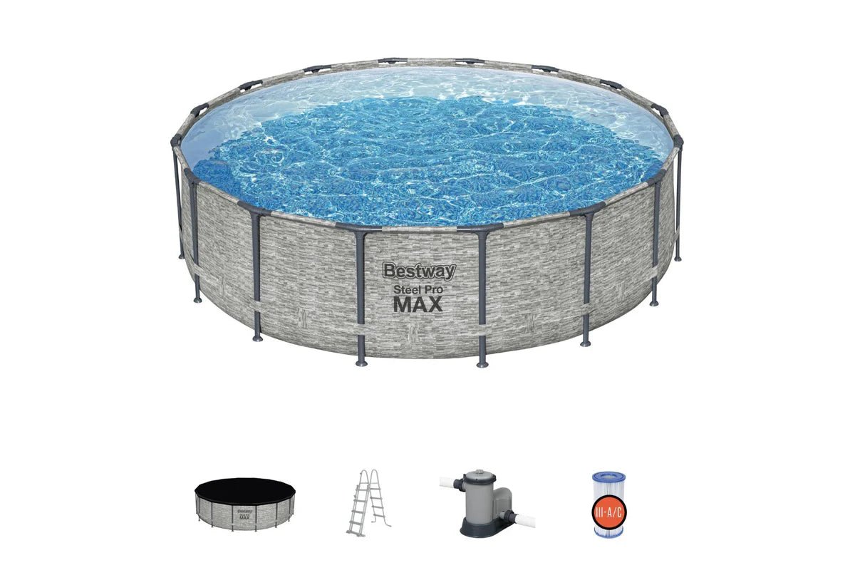 Bestway 16ft x 48in Steel Pro Max Pool Set Above Ground Swimming Pool - BW5619E