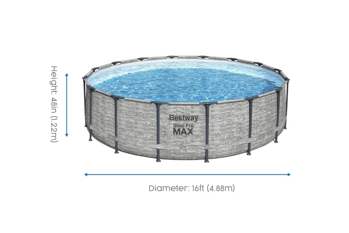 Bestway 16ft x 48in Steel Pro Max Pool Set Above Ground Swimming Pool - BW5619E