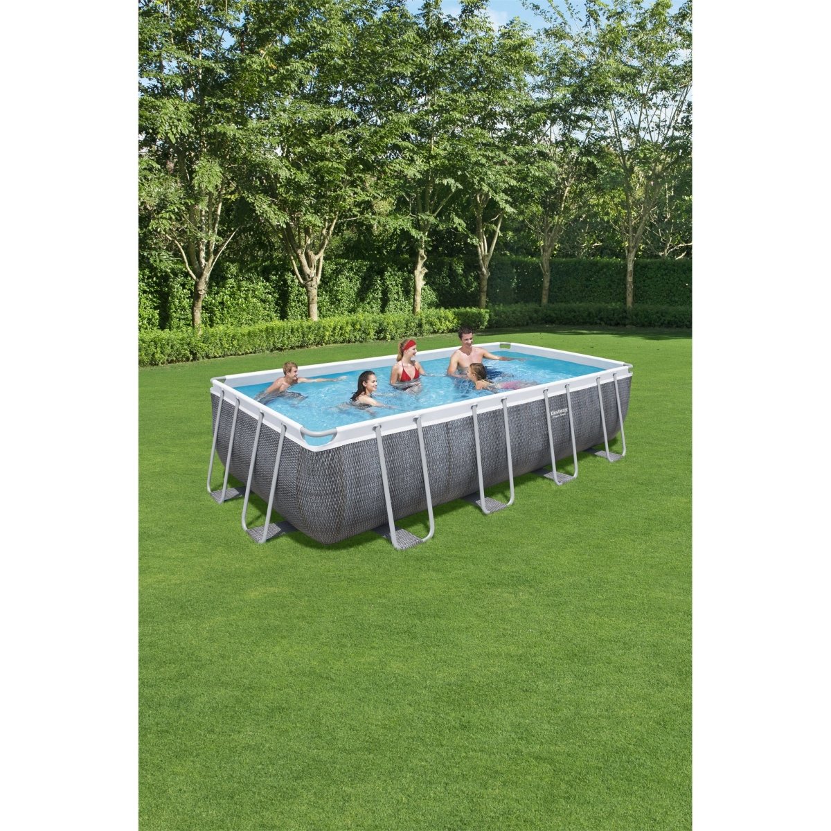 Bestway 18ft x 9ft x 48in Power Steel Rectangle Pool Set – BW56998