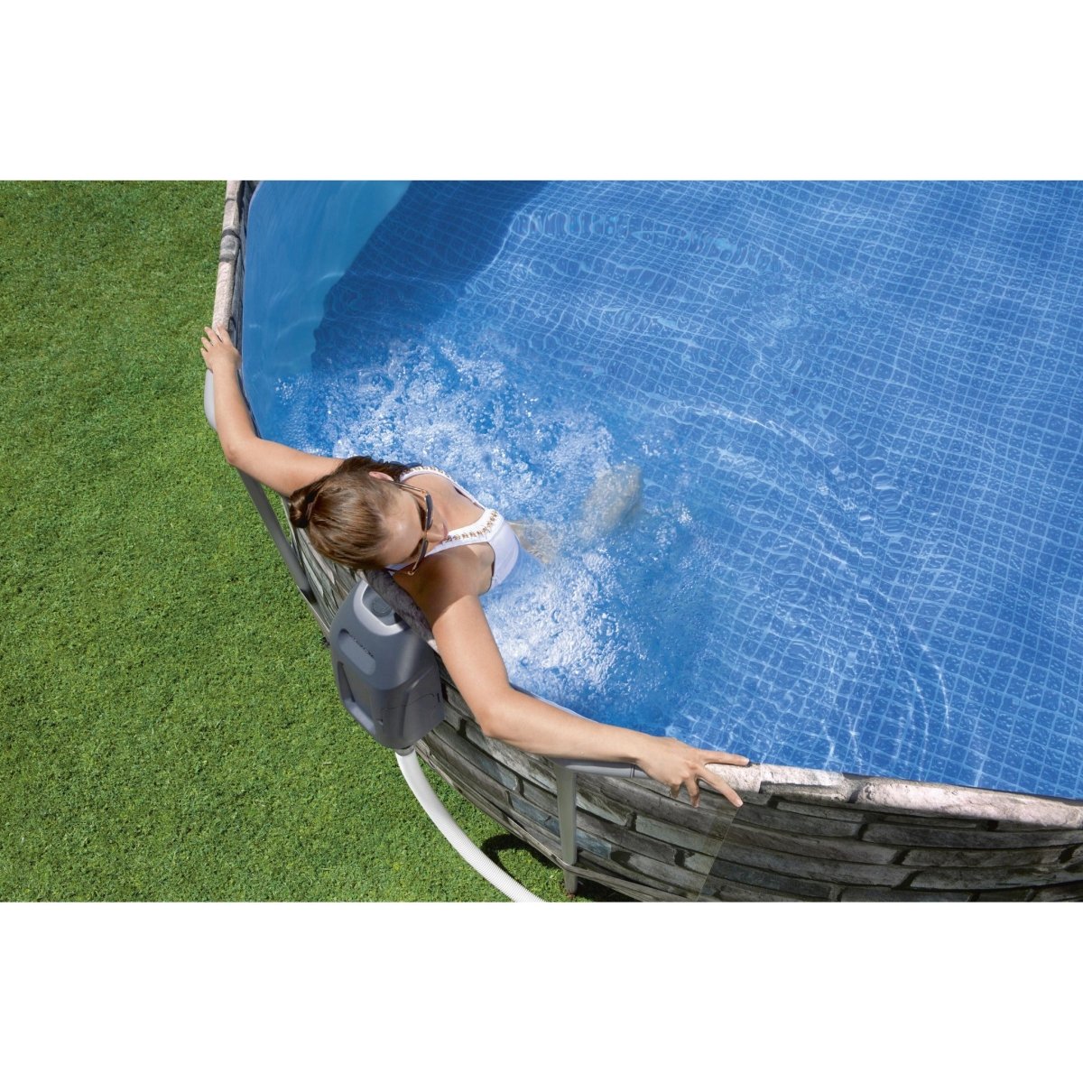 Bestway Power Steel Comfort Jet Series 20ft x 12ft x 48in Oval Pool Set – BW56719