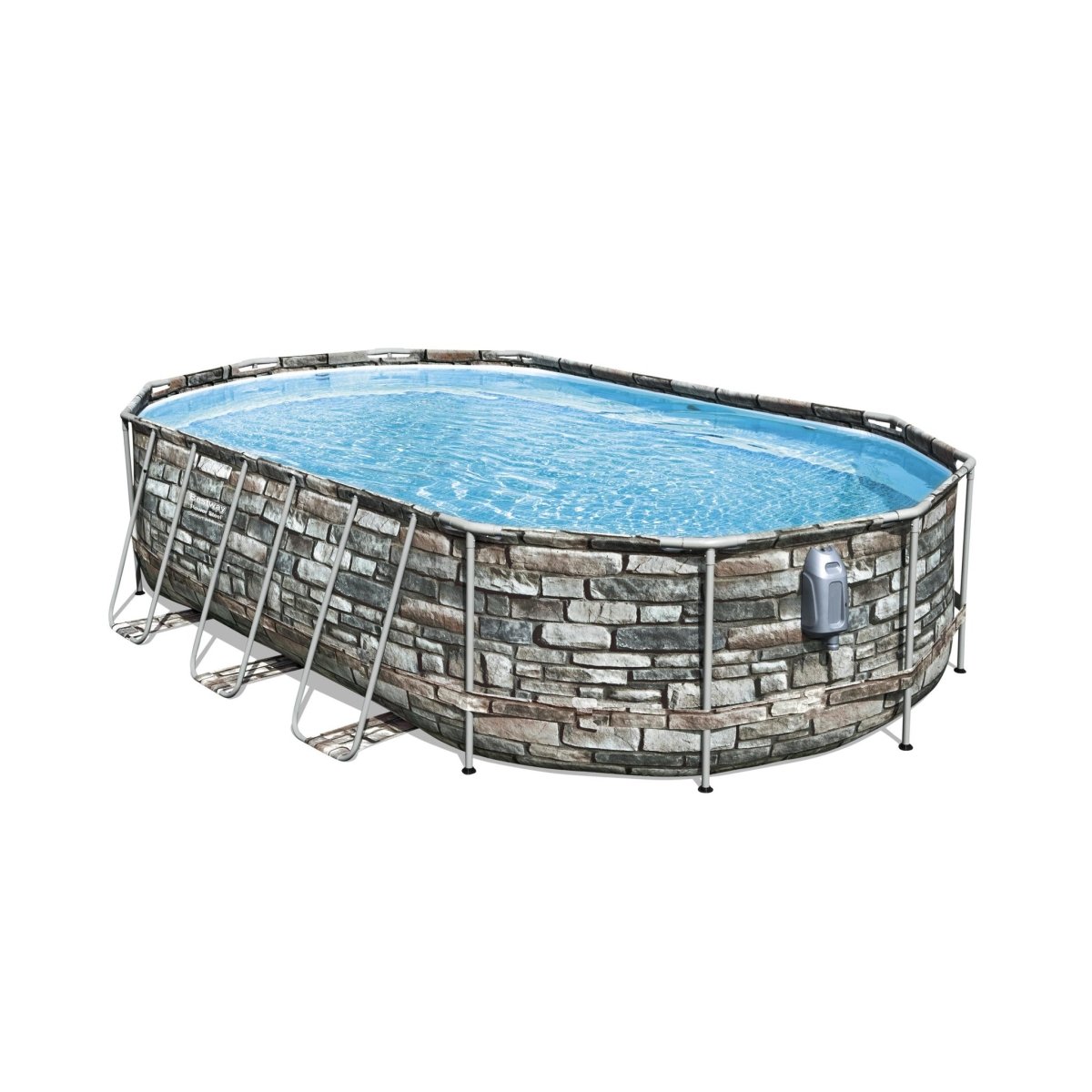 Bestway Power Steel Comfort Jet Series 20ft x 12ft x 48in Oval Pool Set – BW56719