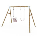 Limited Editon Rebo Wooden Garden Double Swing Sets - Luna