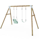 Limited Editon Rebo Wooden Garden Double Swing Sets - Luna