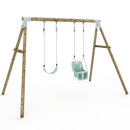 Limited Editon Rebo Wooden Garden Double Swing Sets - Luna