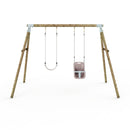 Limited Editon Rebo Wooden Garden Double Swing Sets - Luna