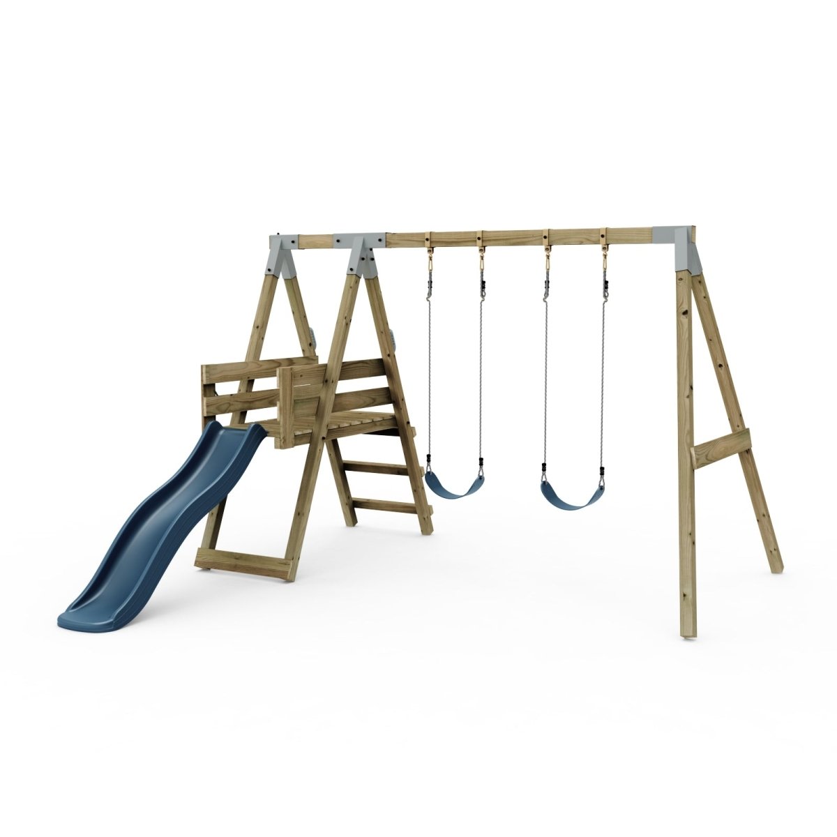 PolarPlay Premium Double Swing Set with Slide