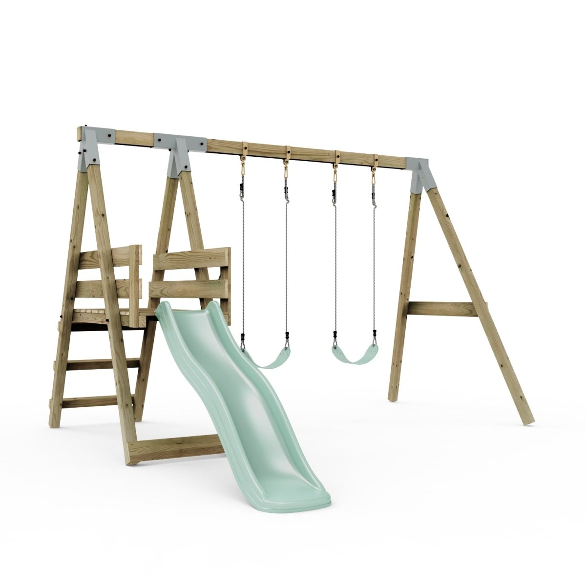 PolarPlay Premium Double Swing Set with Slide