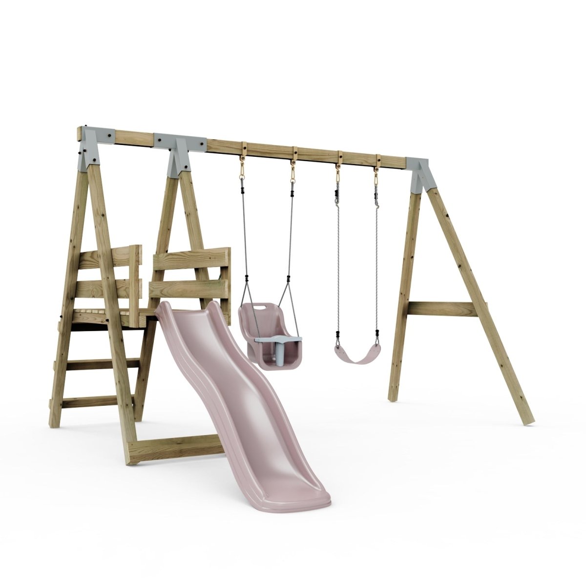 PolarPlay Premium Double Swing Set with Slide