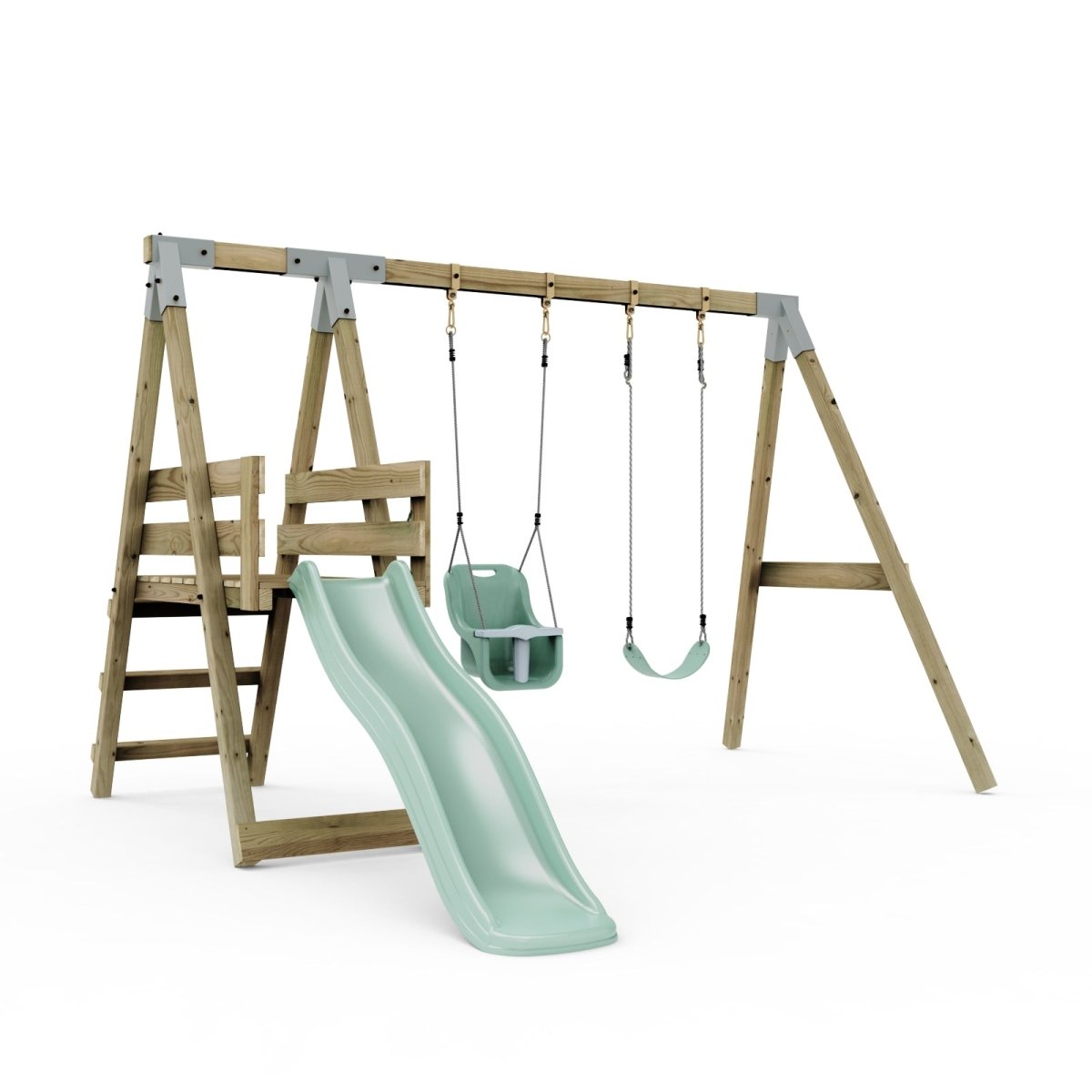 PolarPlay Premium Double Swing Set with Slide