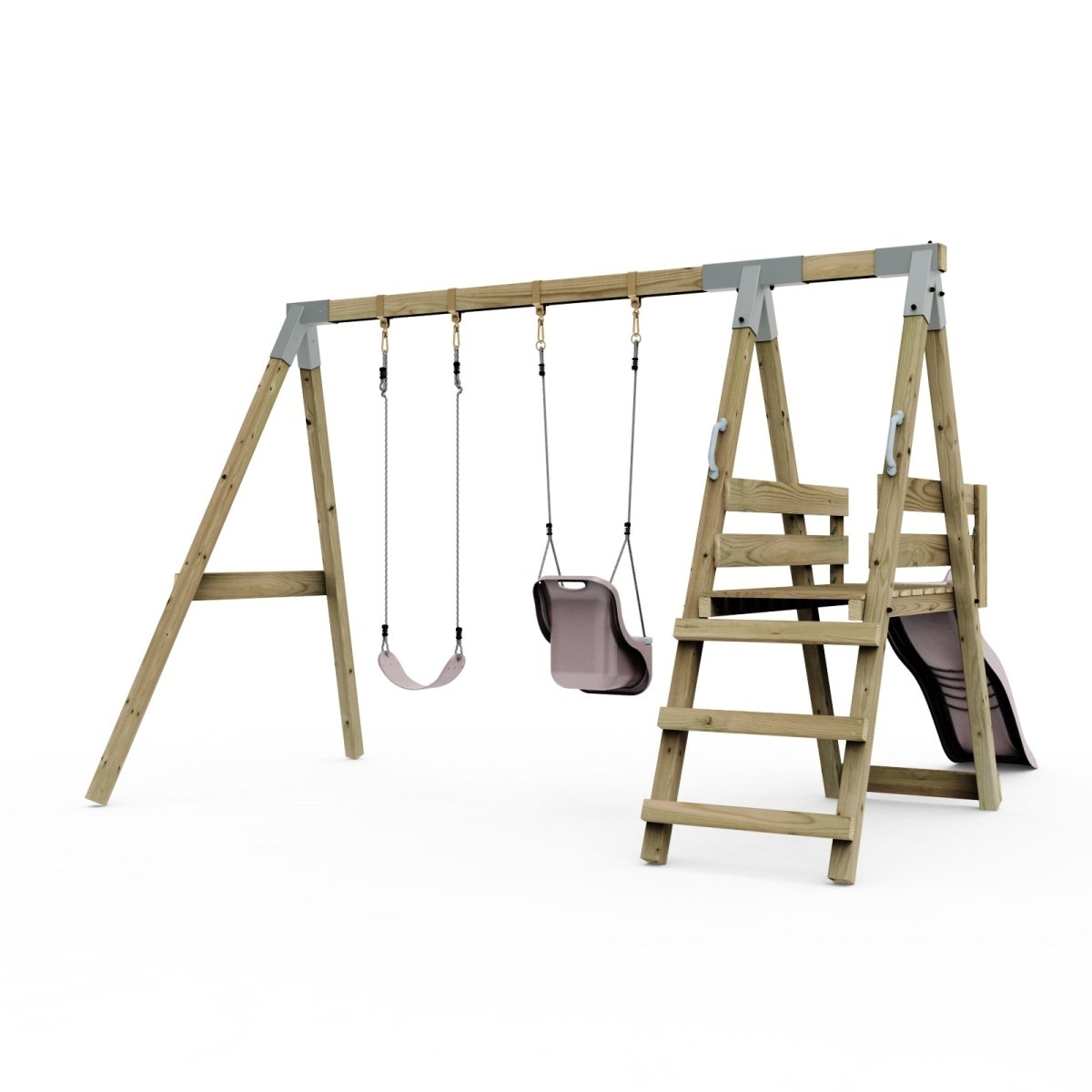 PolarPlay Premium Double Swing Set with Slide