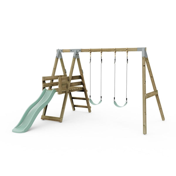 PolarPlay Premium Double Swing Set with Slide