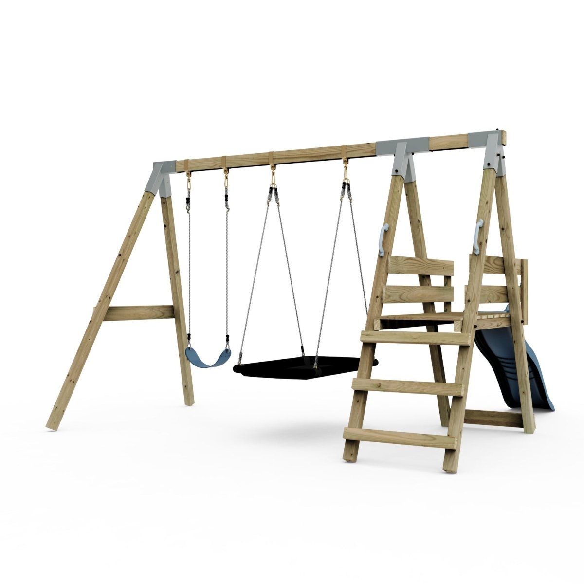 PolarPlay Premium Double Swing Set with Slide