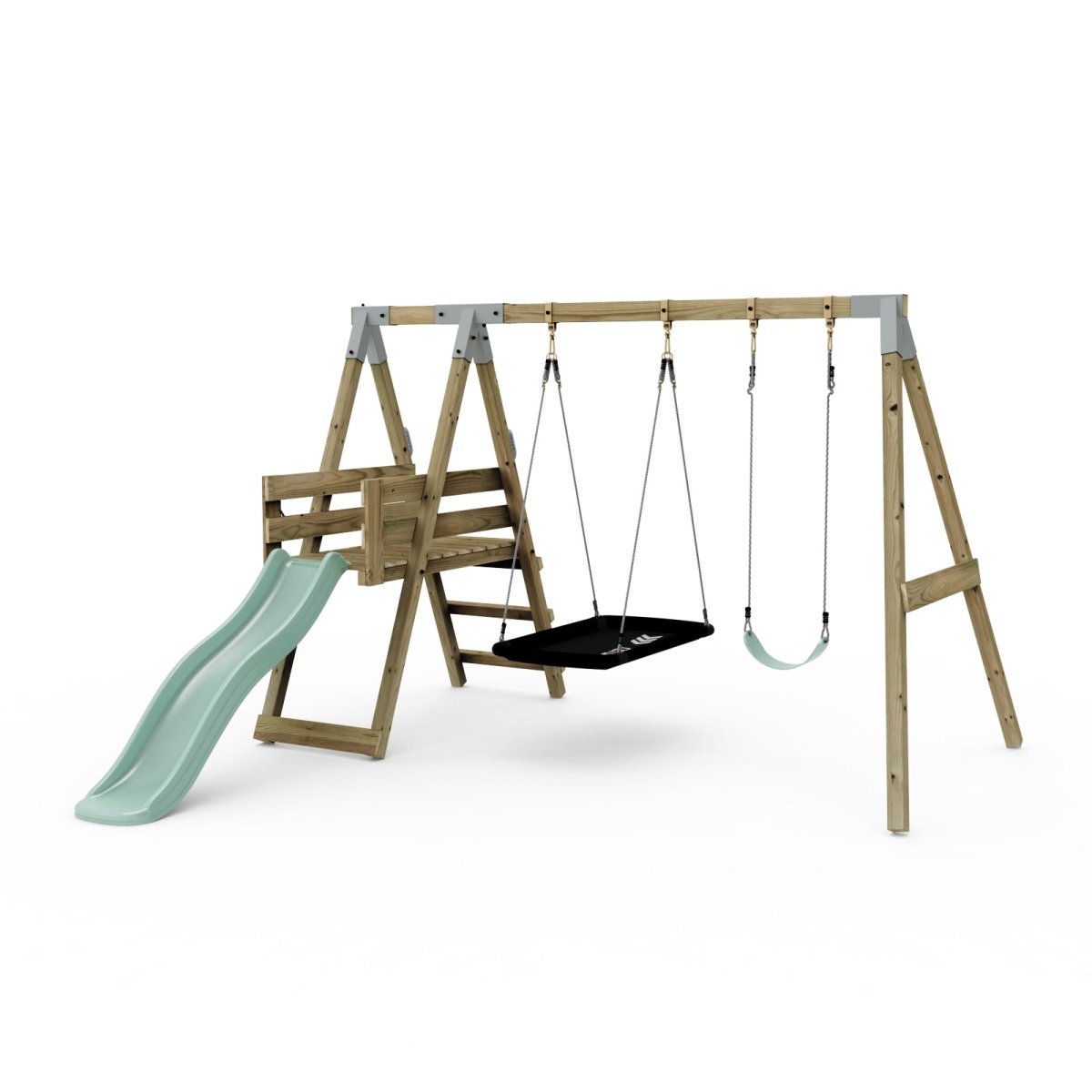 PolarPlay Premium Double Swing Set with Slide