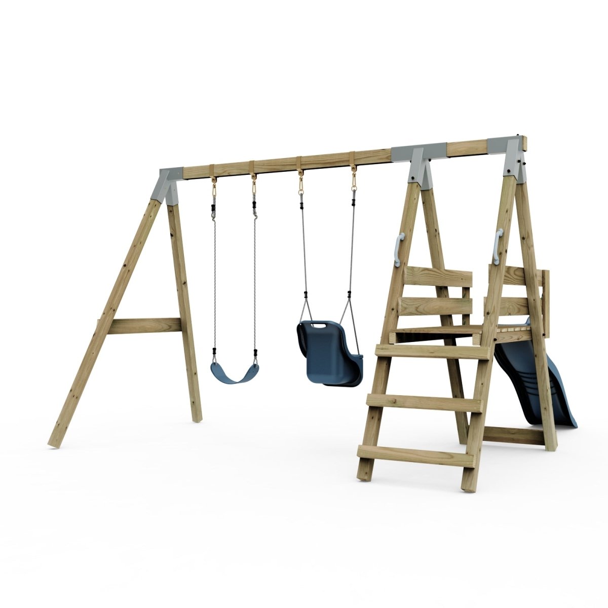 PolarPlay Premium Double Swing Set with Slide