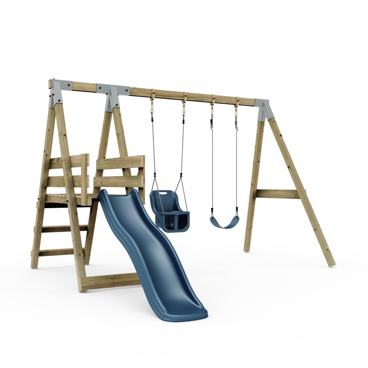 PolarPlay Premium Double Swing Set with Slide