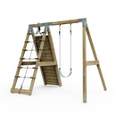 PolarPlay Premium Single Swing Set with Climbing Wall