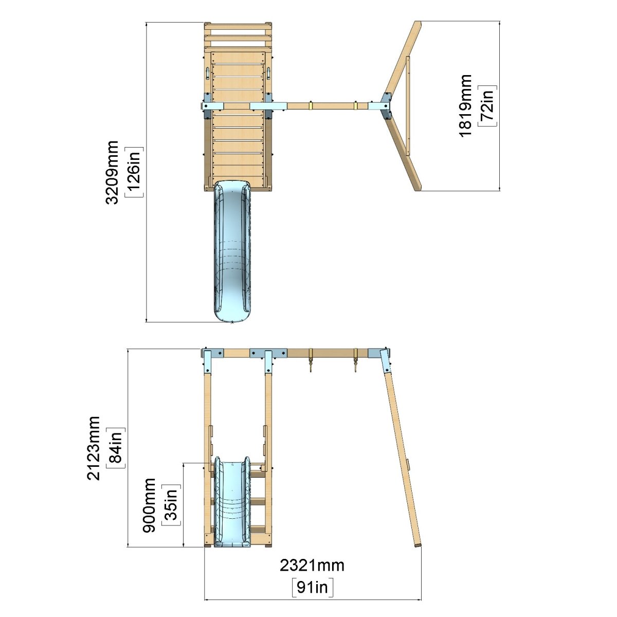 PolarPlay Premium Single Swing Set with Slide