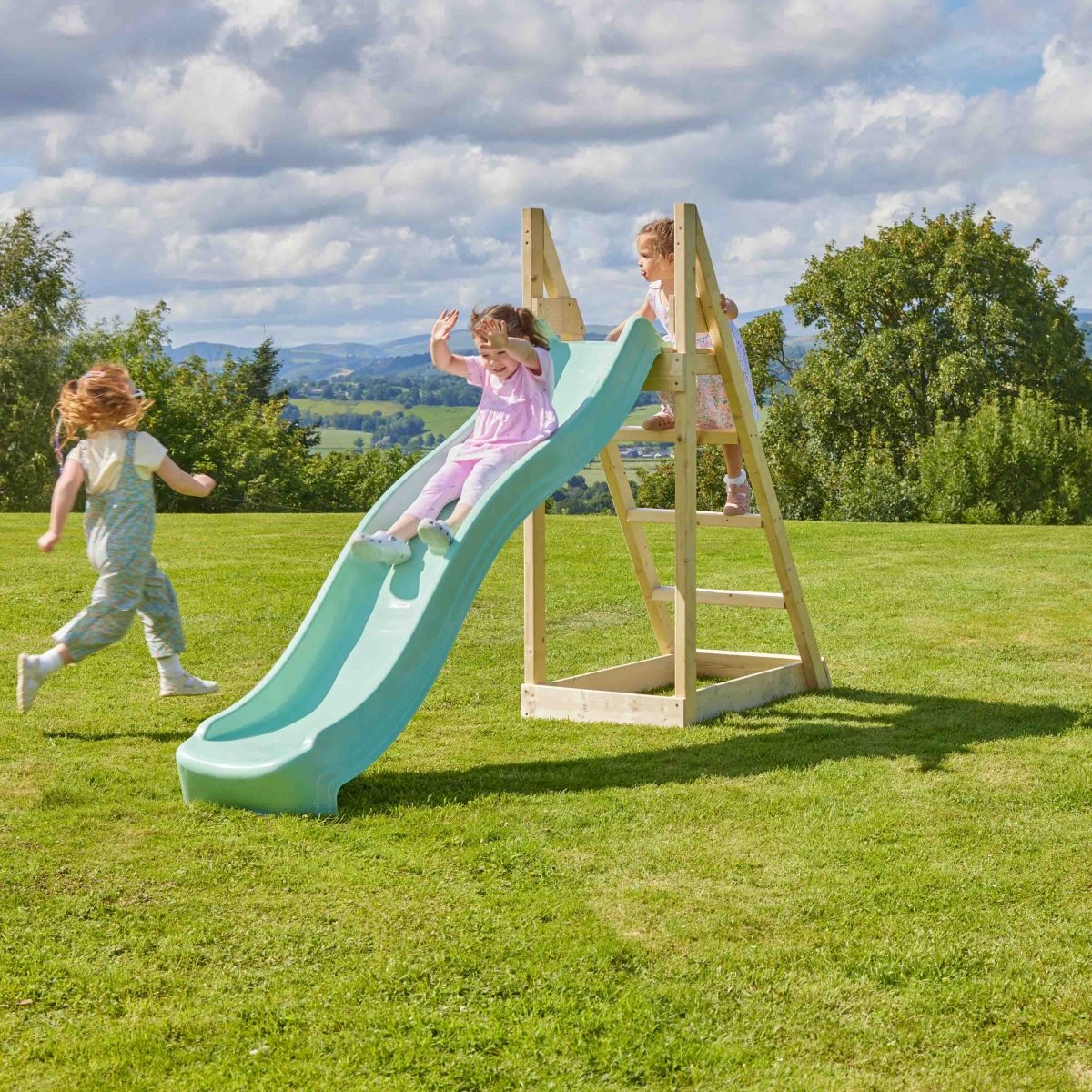 Rebo 8 ft Freestanding Kids Slide - Mint Green