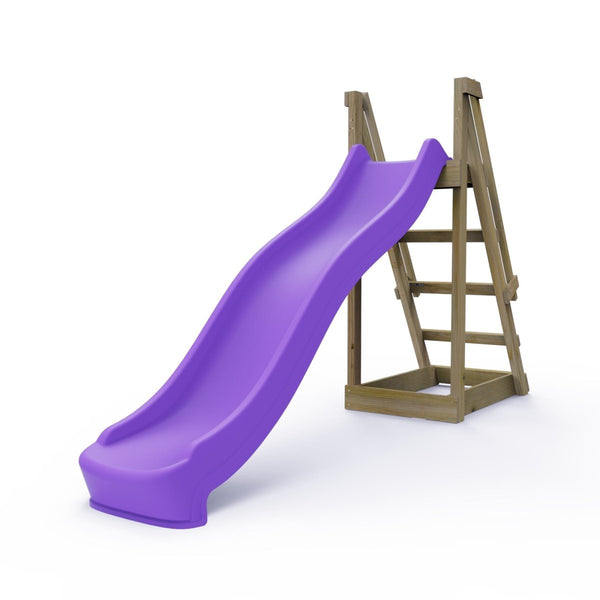 Rebo Free Standing Garden Wave Water Slide with Wooden Platform - 8FT Purple