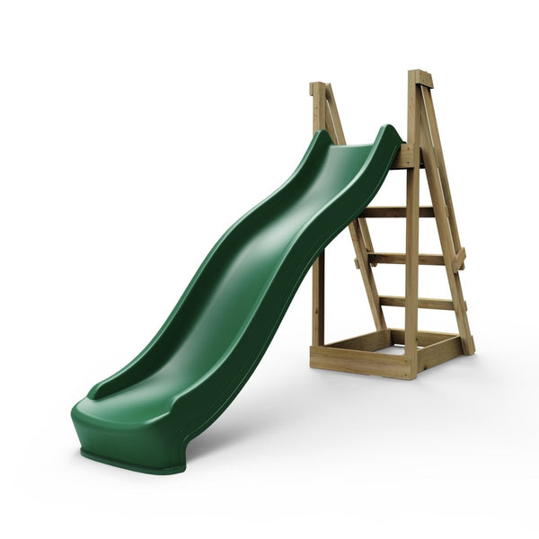 Rebo Free Standing Garden Wave Water Slide with Wooden Platform - 8FT Slide Dark Green