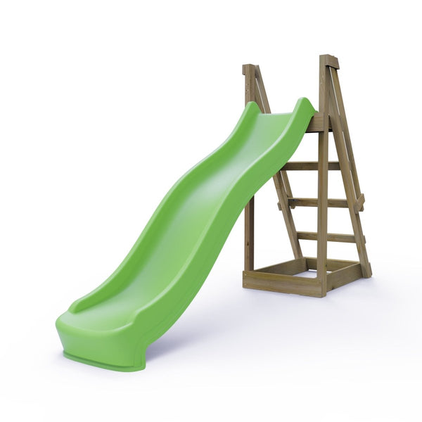 Rebo Free Standing Garden Wave Water Slide with Wooden Platform - 8FT Slide Light Green