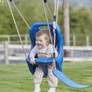 Rebo Glide Wooden Double Swing Sets with Two Swing Seats – Tulip