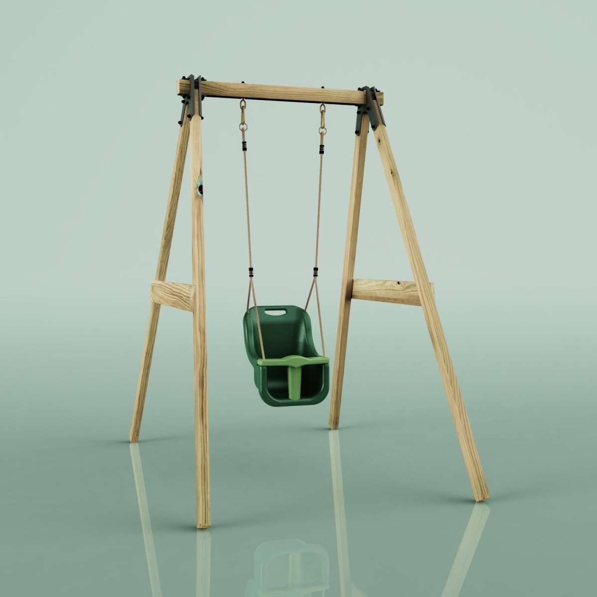 Rebo Glide Wooden Single Swing Sets with Swing Seat – Dandelion