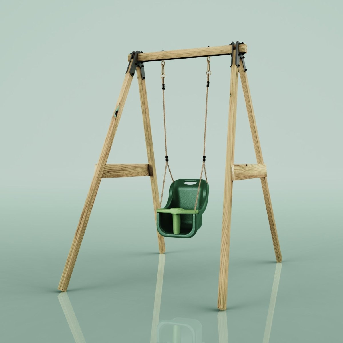 Rebo Glide Wooden Single Swing Sets with Swing Seat – Dandelion