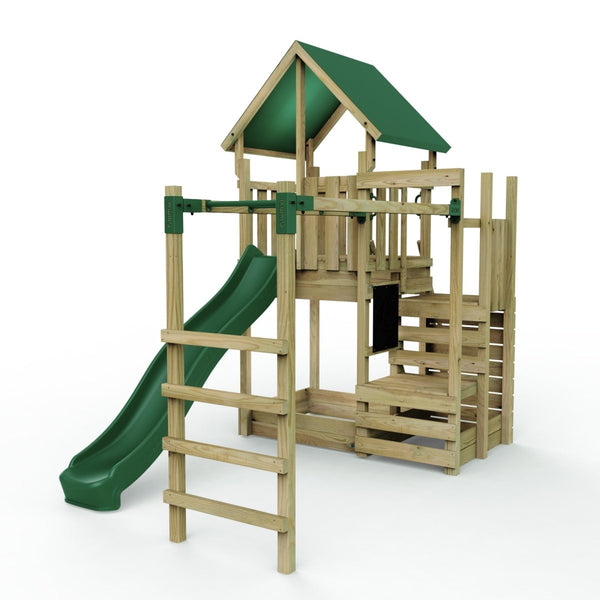 Rebo Modular Wooden Climbing Frame Adventure Playset - M11 Stepup + Monkey Bars