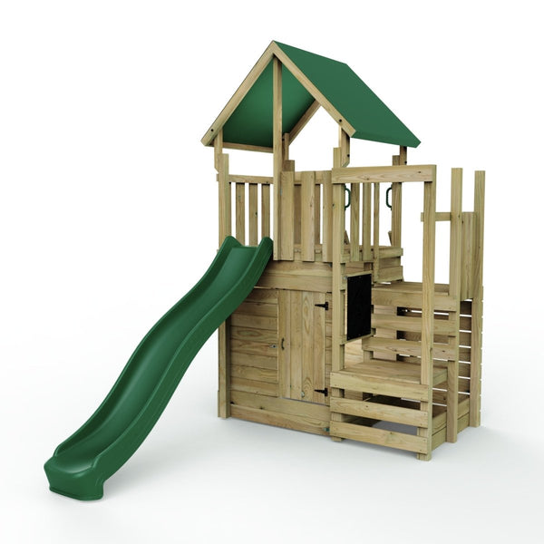 Rebo Modular Wooden Climbing Frame Adventure Playset - M11 Stepup plus Den