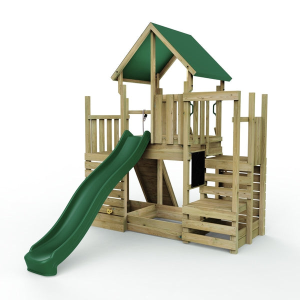 Rebo Modular Wooden Climbing Frame Adventure Playset - M21 with Ramp