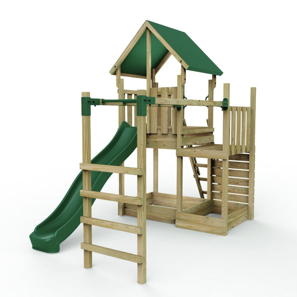 Rebo Modular Wooden Climbing Frame Adventure Playset - M3 plus Monkey Bars