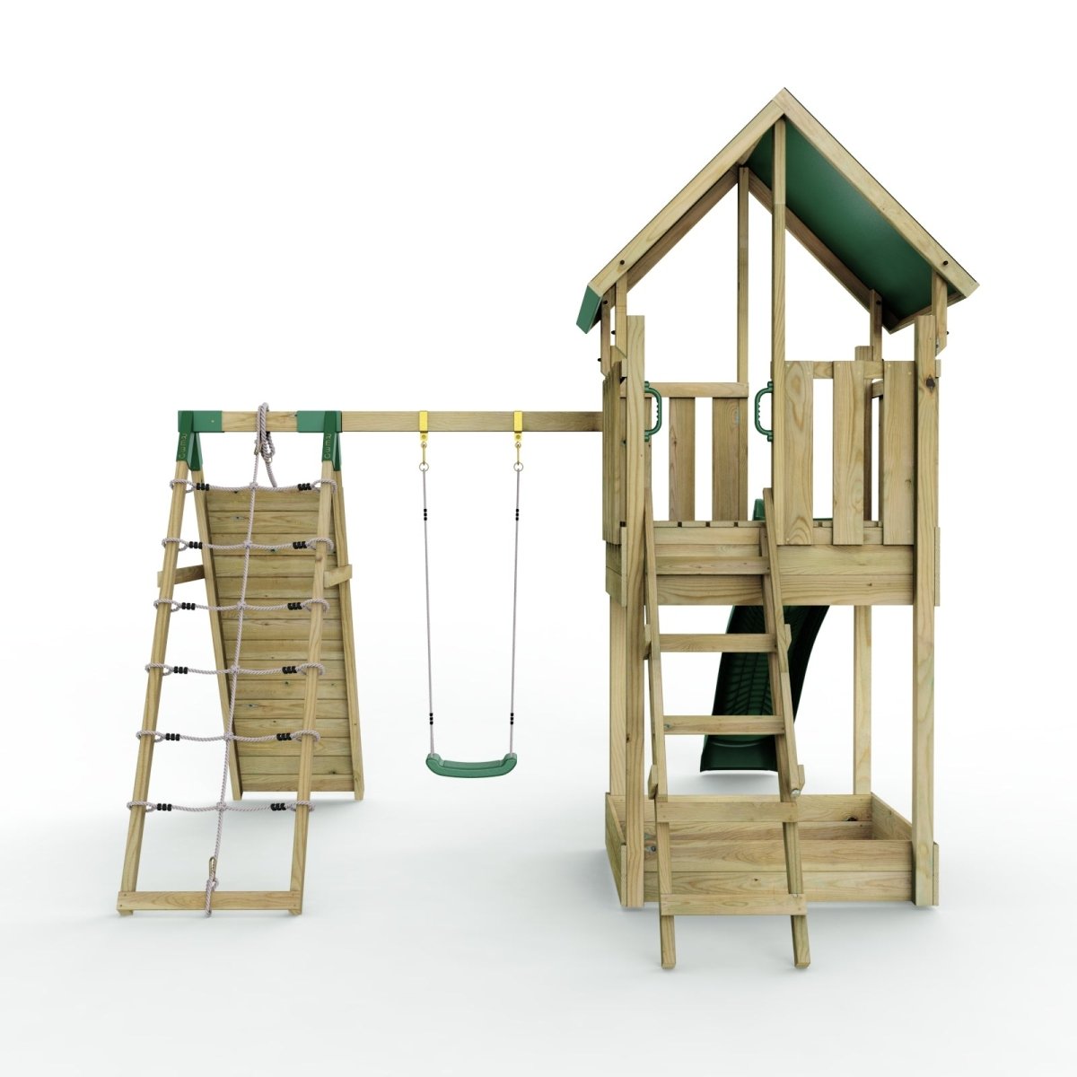 Rebo Modular Wooden Climbing Frame Adventure Playset - Swing & Climb Wychwood