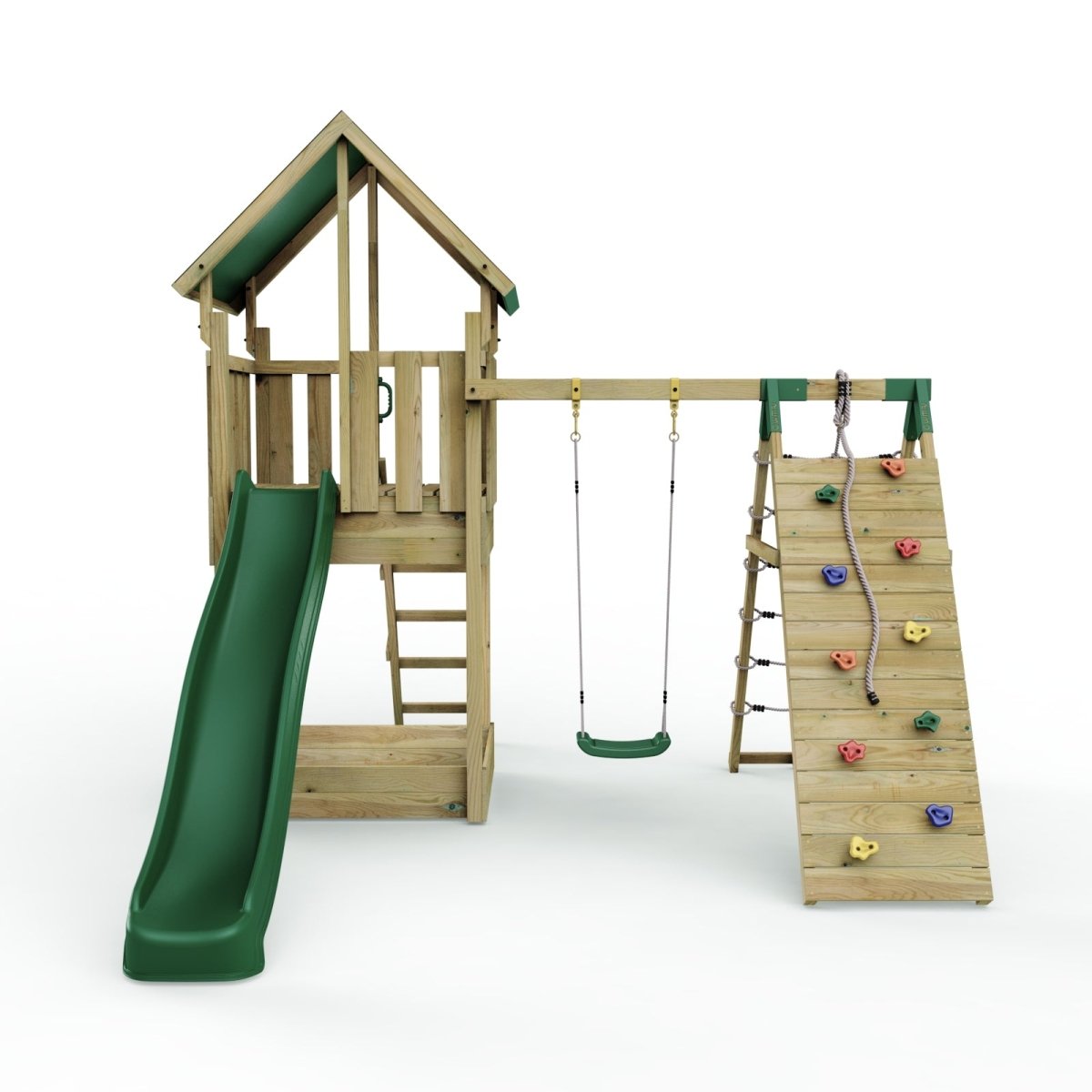 Rebo Modular Wooden Climbing Frame Adventure Playset - Swing & Climb Wychwood