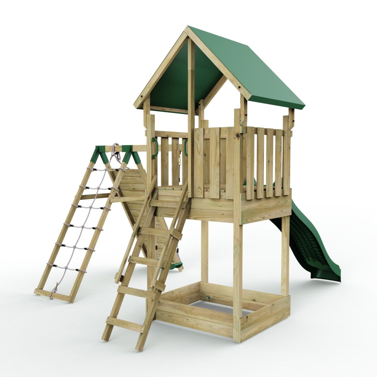 Rebo Modular Wooden Climbing Frame Adventure Playset - Swing & Climb Wychwood