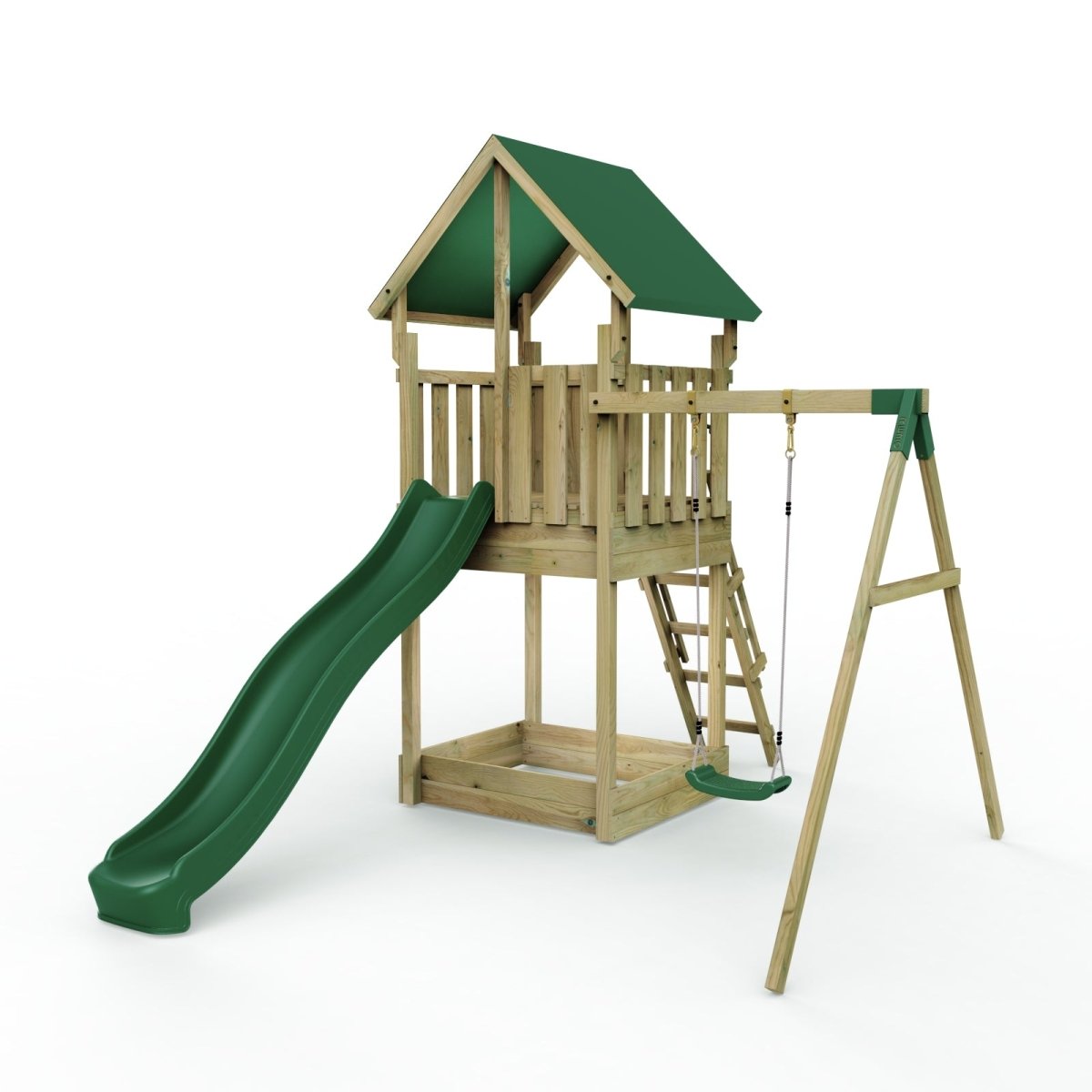 Rebo Modular Wooden Climbing Frame Adventure Playset - Swing Wychwood