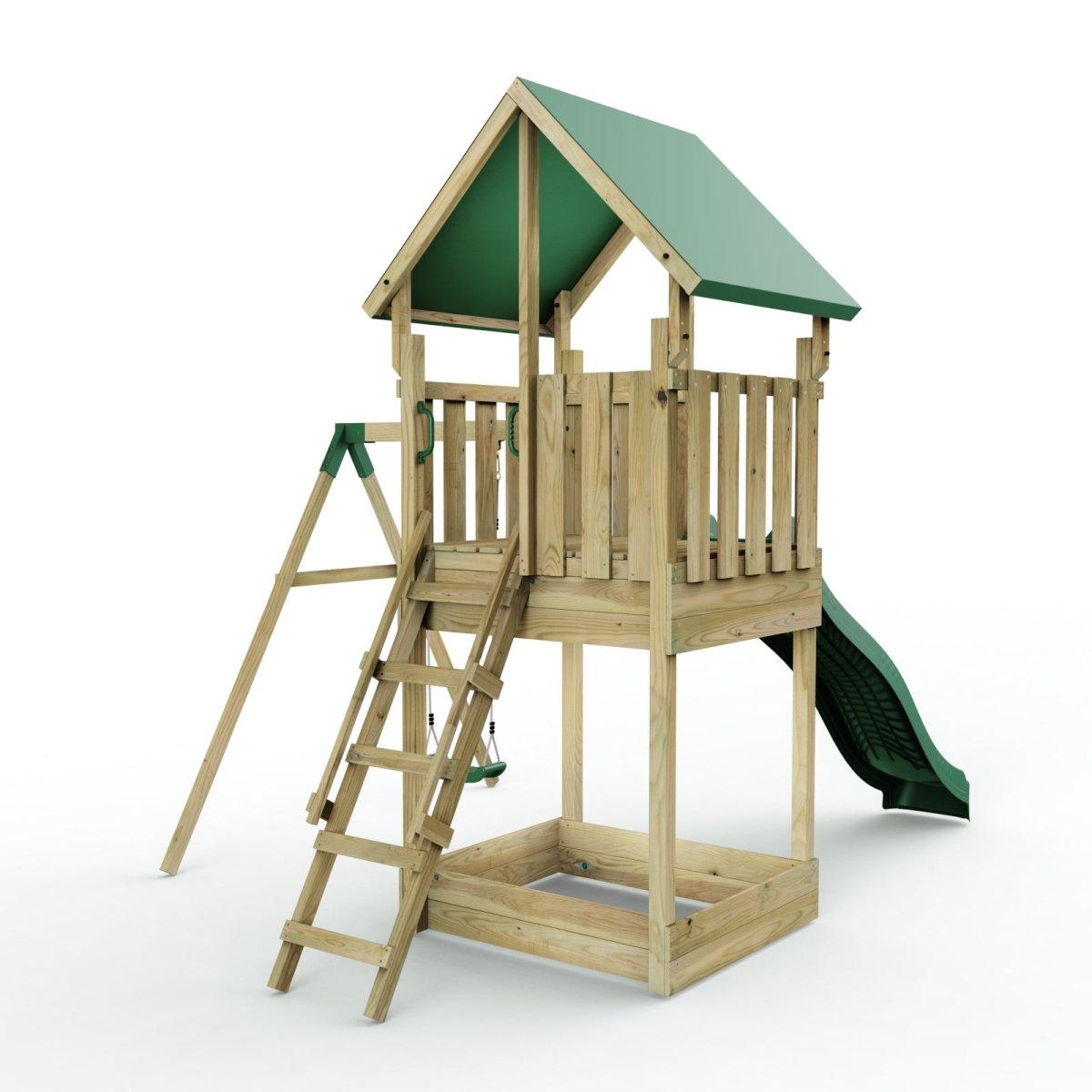 Rebo Modular Wooden Climbing Frame Adventure Playset - Swing Wychwood