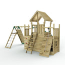 Rebo Modular Wooden Climbing Frame Playset - M26 Swings, Monkey Bars & Den