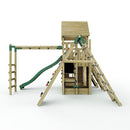 Rebo Modular Wooden Climbing Frame Playset - M26 Swings, Monkey Bars & Den