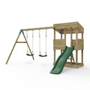 Rebo Wooden Lookout Tower Playhouse with 6ft Slide & Swing - Bryce