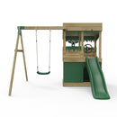 Rebo Wooden Lookout Tower Playhouse with 6ft Slide & Swing - Yellowstone