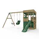 Rebo Wooden Lookout Tower Playhouse with 6ft Slide & Swing - Zion