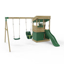 Rebo Wooden Lookout Tower Playhouse with 6ft Slide & Swing - Zion