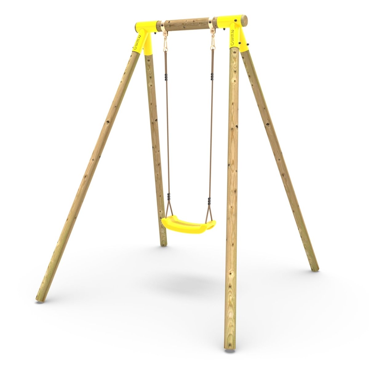 Rebo Wooden Single Garden Swing Set - Solar Yellow