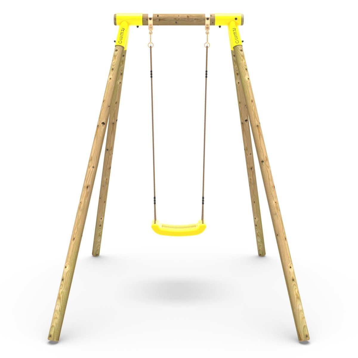 Rebo Wooden Single Garden Swing Set - Solar Yellow