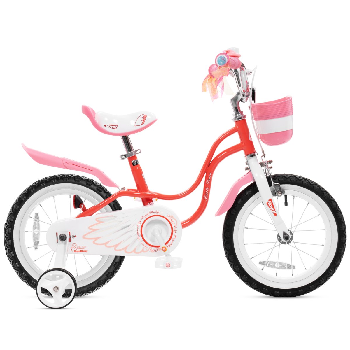 RoyalBaby Little Swan 14" Kids Bike With Stabilisers