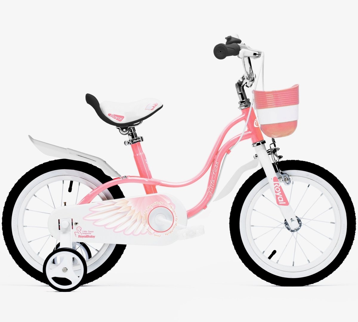 RoyalBaby Little Swan 14" Kids Bike With Stabilisers