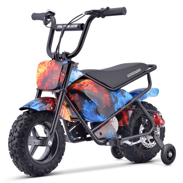 Special Edition Renegade MK250 Kids 24V Electric Dirt Bike - Fire